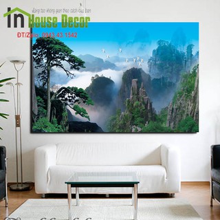 Tranh Treo Tường 3D - Chất Liệu Decal Bóc Dán Không Thấm Nước - Phù Hợp Với Mọi Không Gian -  Phong cảnh phong thủy MS 2