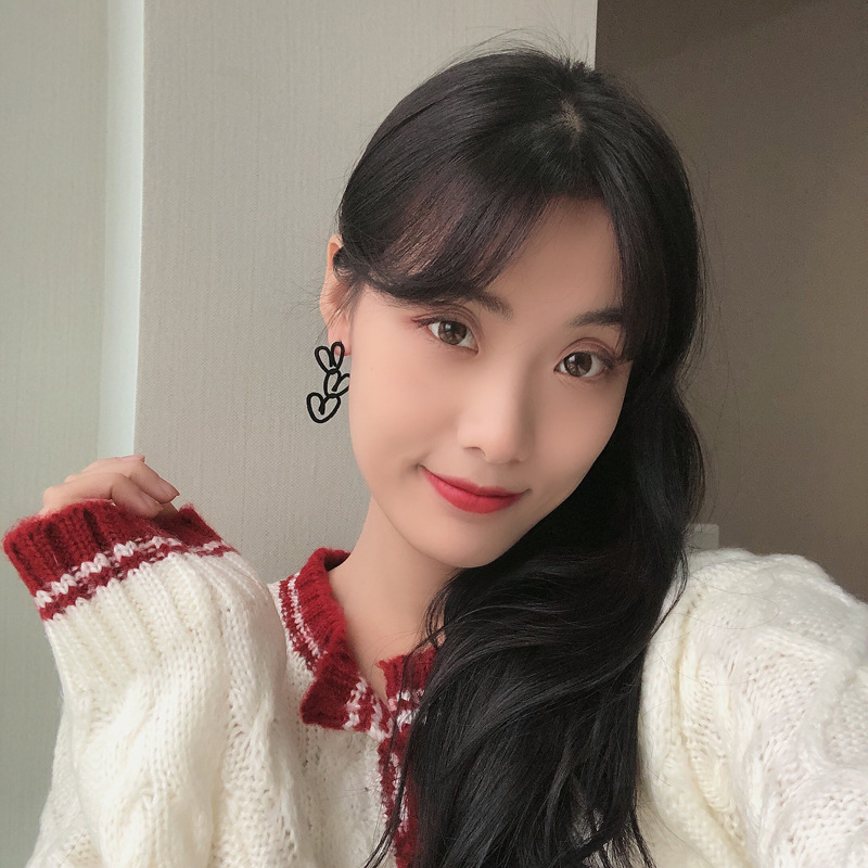 【Thương hiệu Fugui】 bông tai S925 bạc ở Nhật Bản Nam Triều Tiên Mùa thu và thời trang mùa đông nhân cách ngọt ngào tình yêu kem bội tinh nữ