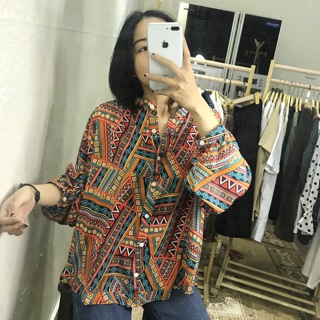 Sơ mi Thái hoạ tiết thổ cẩm