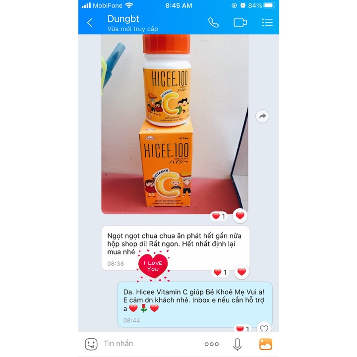 Viên ngậm bổ sung Vitamin C cho bé Tăng Sức Đề Kháng cho trẻ em Hicee 100 Vitamin C Sweetlets Thái Lan