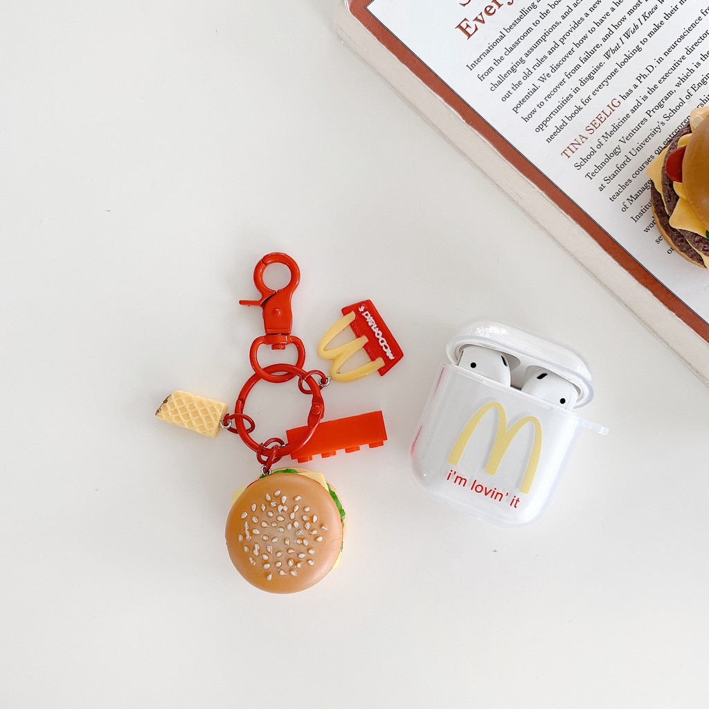 MCDONALD'S Vỏ Bảo Vệ Hộp Sạc Tai Nghe Airpods 1 / 2 / Pro Trong Suốt Hình Bánh Hamburger Mcdonald 's