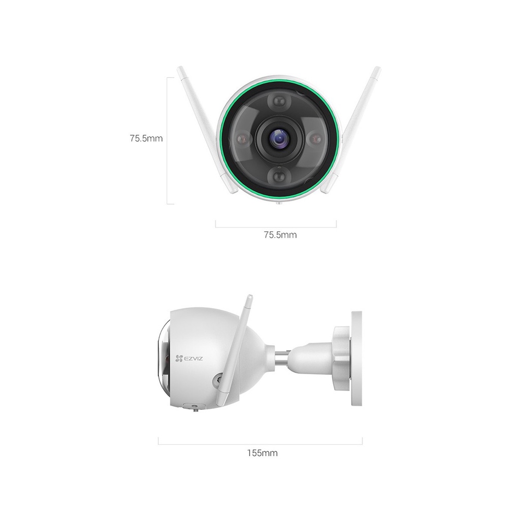 Camera IP EZVIZ Wifi CSC3N ( A03G2WFL1) phát hiện AI, có màu ban đêm