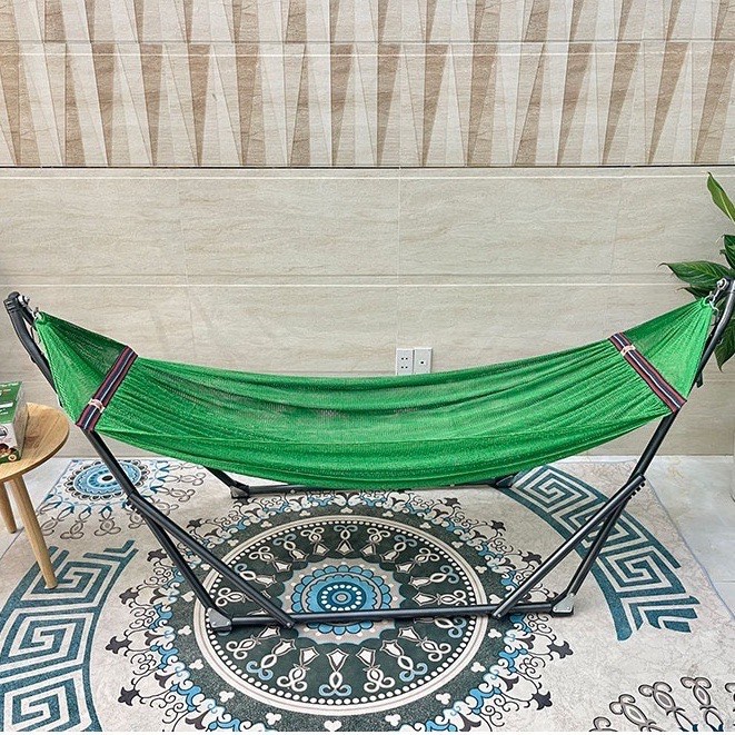 Võng xếp inox khung vuông chính hãng giá rẻ kèm lưới cán thép chịu tải 300kg