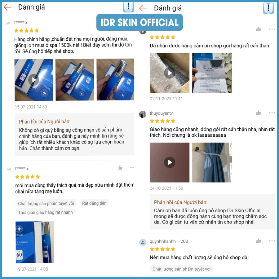 Kem chống nắng vật lý Idr Skin_ Idr.skin Tropical Sunblock SPF 60,PA++++ công nghệ pha lê hóa lỏng