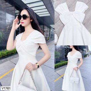 Váy xòe trắng thiết kế V1761  - QUEEN SHOP DOLCE VIVA COLLECTION(ảnh người mẫu+ảnh trải sàn do shop tự chụp) chính hãng