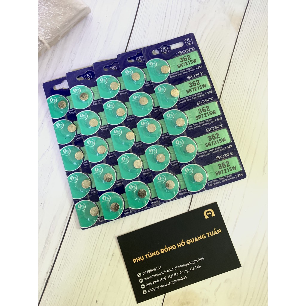 Viên pin đồng hồ Sony 362 SR721 - Pin 721 sony 362 CHính hãng vỉ 1 viên