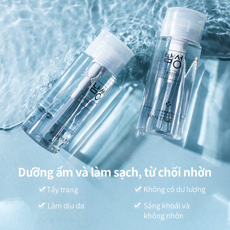 Nước tẩy trang Blueman MAN TALE làm sạch nhẹ nhàng và không làm da đổ dầu nhiều 150ml