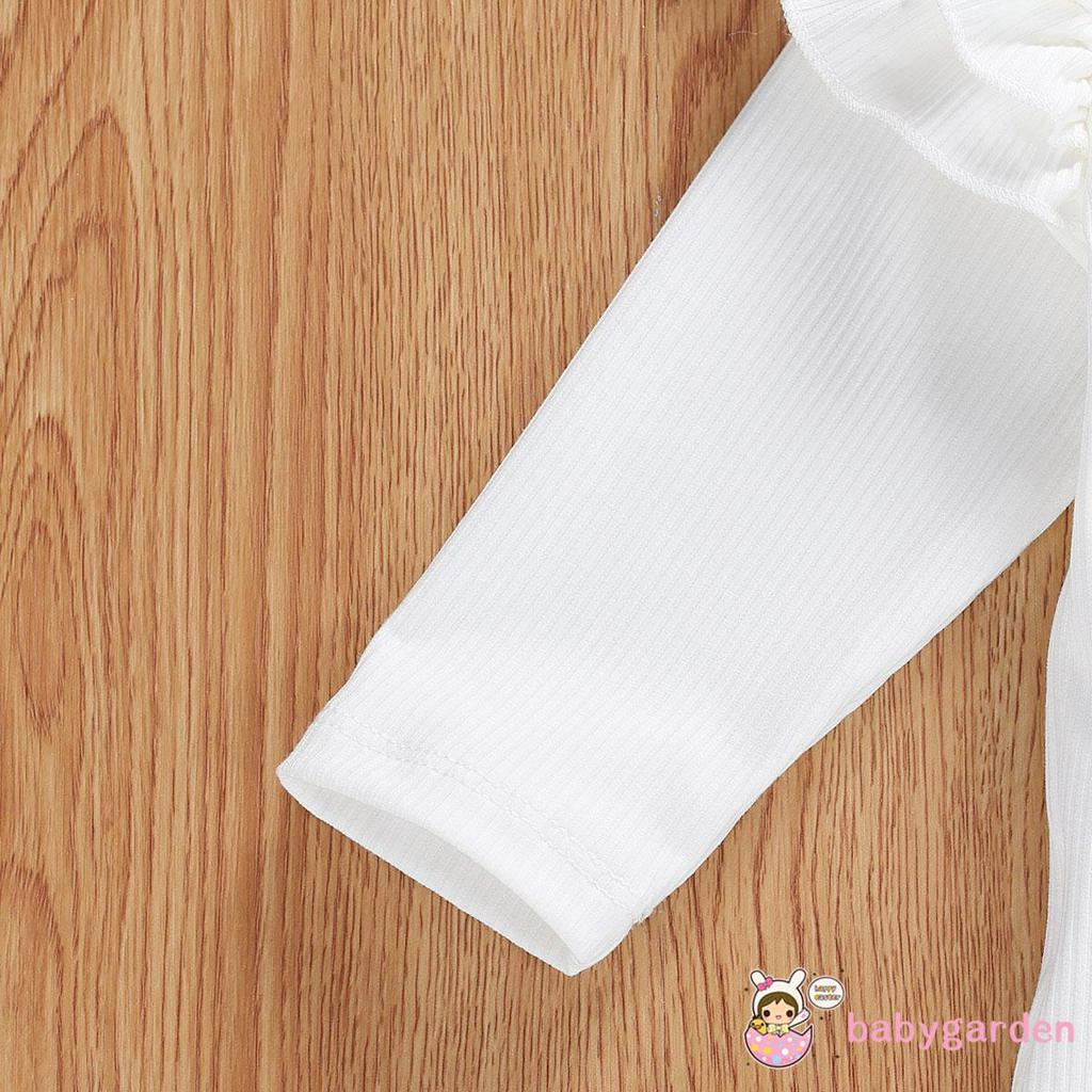 Bộ 3 Cái Gồm Áo Dài Tay Màu Trơn + Quần Short + Băng Buộc Đầu Cho Bé Gái