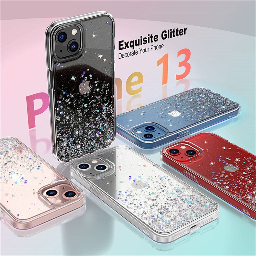 Ốp điện thoại trong suốt lấp lánh thời trang cho iphone 14 13 Pro Max 12 Pro Max 11 Pro Max 6 6s 6+ 6s+ 7 7+ 8 8+ X Xs Xr XsMax SE 20