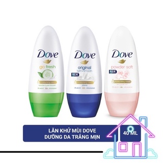 Lăn khử mùi Dove chứa 1/4 lượng kem dưỡng ẩm giúp chăm sóc làn da dưới cánh tay mịn màng, trắng sáng