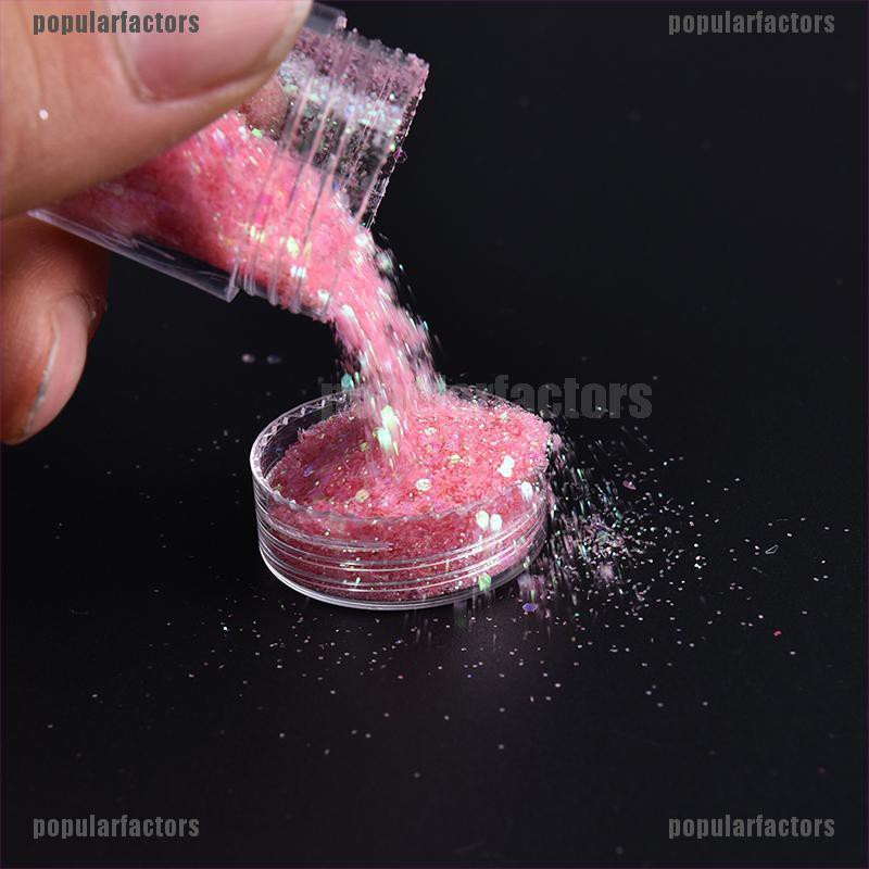 Lọ Bột Kim Tuyến 10ml Nhiều Màu Sắc Trang Trí Móng Tay Nghệ Thuật 3D