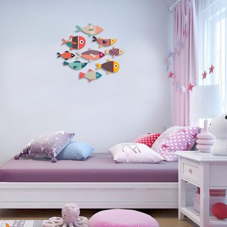 Bộ tranh cá Decor sắc màu dán tường nổi 3d