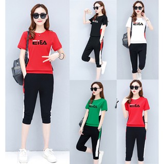 [Cao cấp] Bộ đồ thể thao nữ EIEA lửng cotton TT417 [HÀNG CHUẨN SHOP]