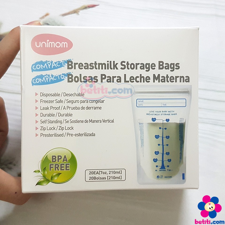 Hộp 20 Túi Trữ Sữa Cho Mẹ Sau Sinh Unimom Tiện Lợi - Hàn Quốc