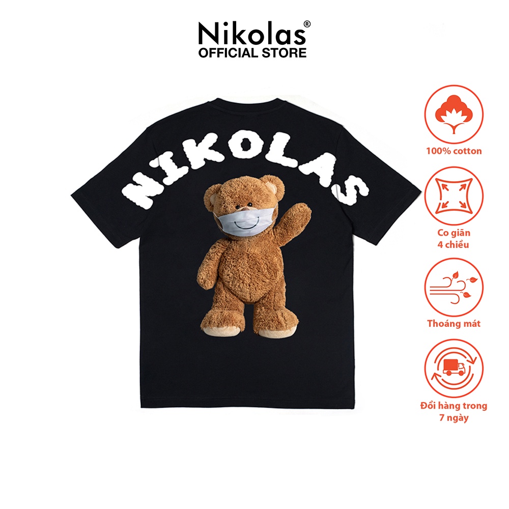 Áo thun Unisex Nikolas 100% Cotton TEDDY MASK X 2022
