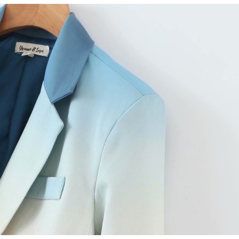 Vest blazer tay dài màu ombre tqxk