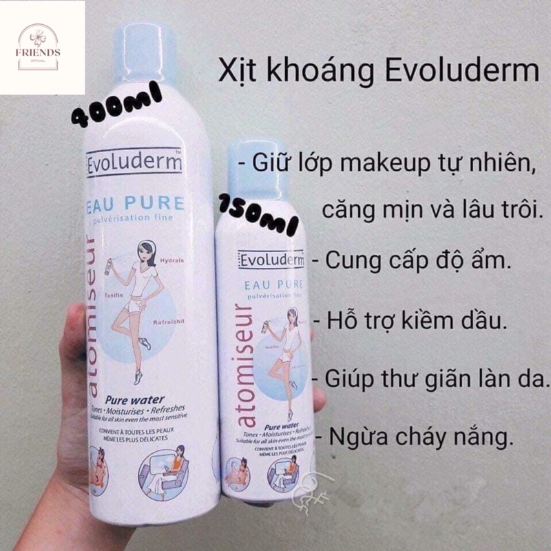 XỊT KHOÁNG EVOLUDERM EAU PURE PHÁP