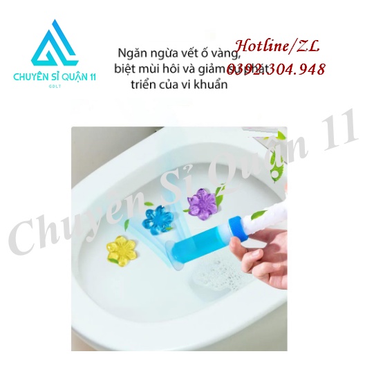 Gel thơm khử mùi diệt khuẩn toilet, Gel dính bồn cầu làm sạch lavabo dạng thạch hình bông hoa