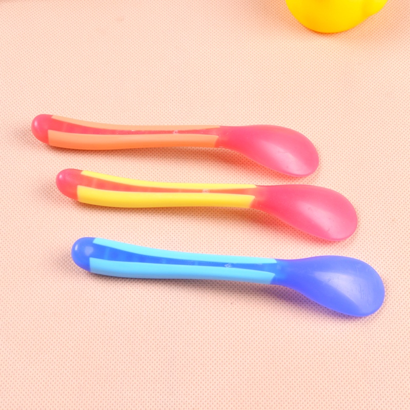 Thìa Báo Nóng Cho Bé - Thìa Ăn Dặm Silicone Cho Bé, Cảm Biến Nhiệt