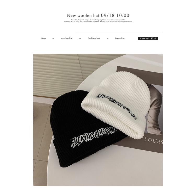 Nón beanie trùm đầu dệt kim thời trang thu đông cho cả nam và nữ
