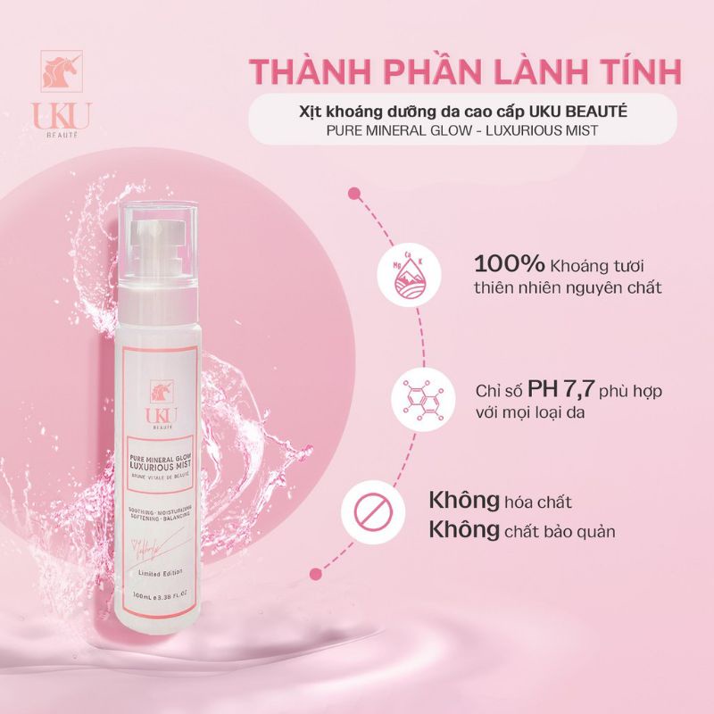 Xịt khoáng tươi UKU Beauté cho mọi loại da 100ml