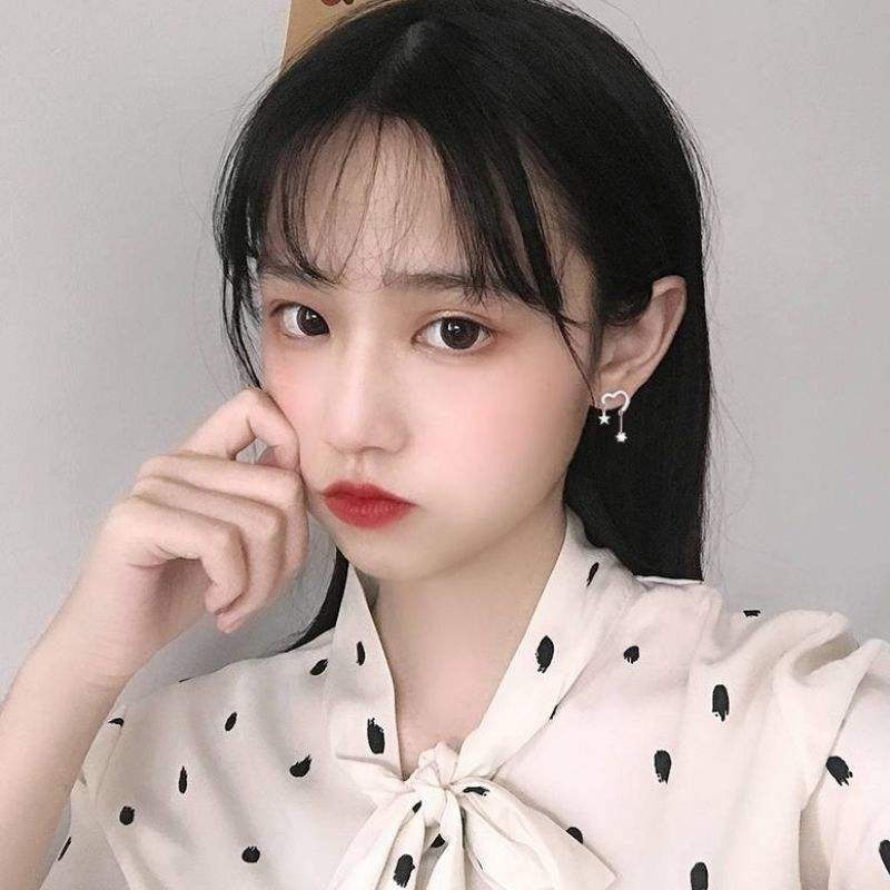 Bông Tai Bạc 925 Hình Ngôi Sao Trái Tim Tua Rua Thiết Kế Tinh Tế Chất Lượng Cao Cho Nữ