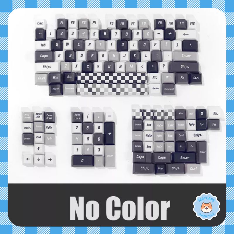 Keycap cho bàn phím cơ màu trắng, đen hỗ trợ layout MacOs