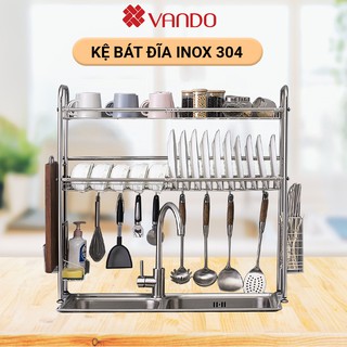 [ 𝐈𝐍𝐎𝐗 𝟑𝟎𝟒 ] Kệ Để Bát Đũa Inox Bát, Đũa, Dao, Thớt Đa Năng VANDO (Inox 304 Cao Cấp Siêu Bền)