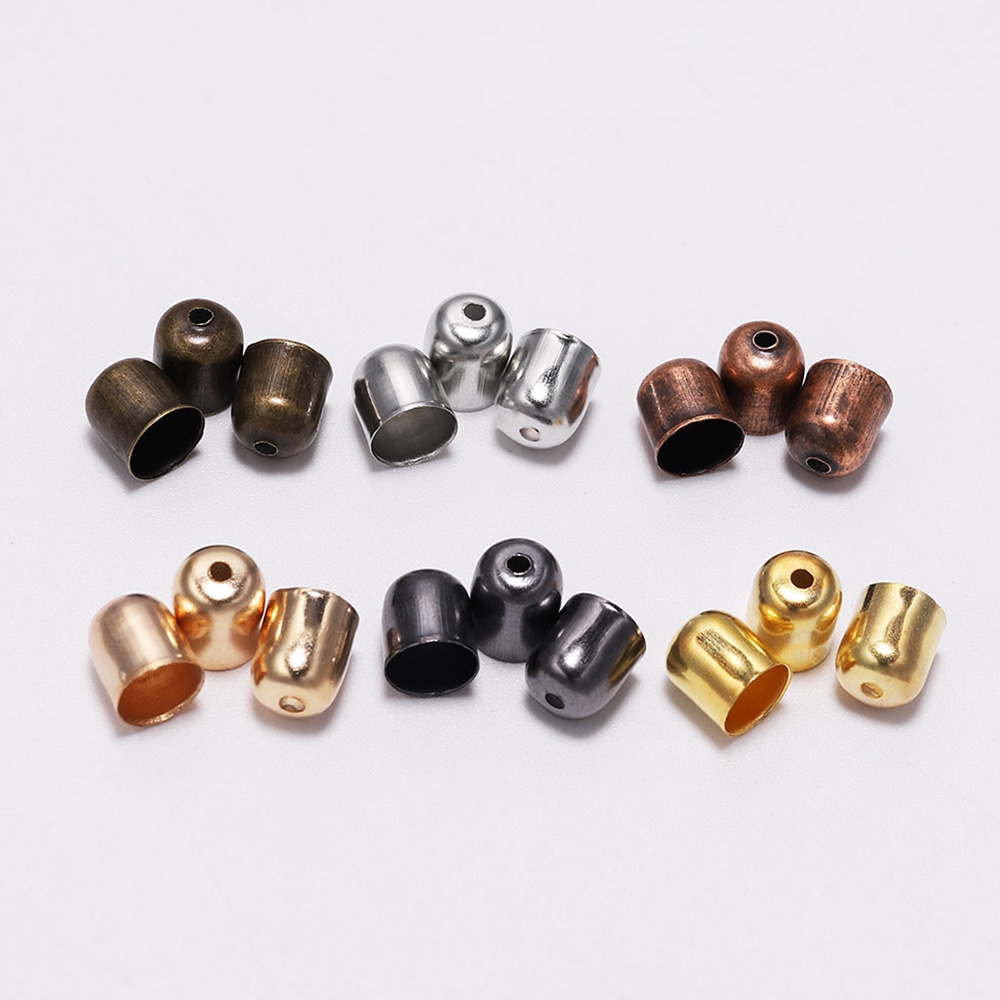 Bộ 50/ 100 đầu nối dây da thủ công kích thước 3 4 5 7 8 10 mm dành cho làm trang sức DIY