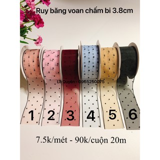 Ruy băng chấm bi 3.8cm [cuộn 20 mét]
