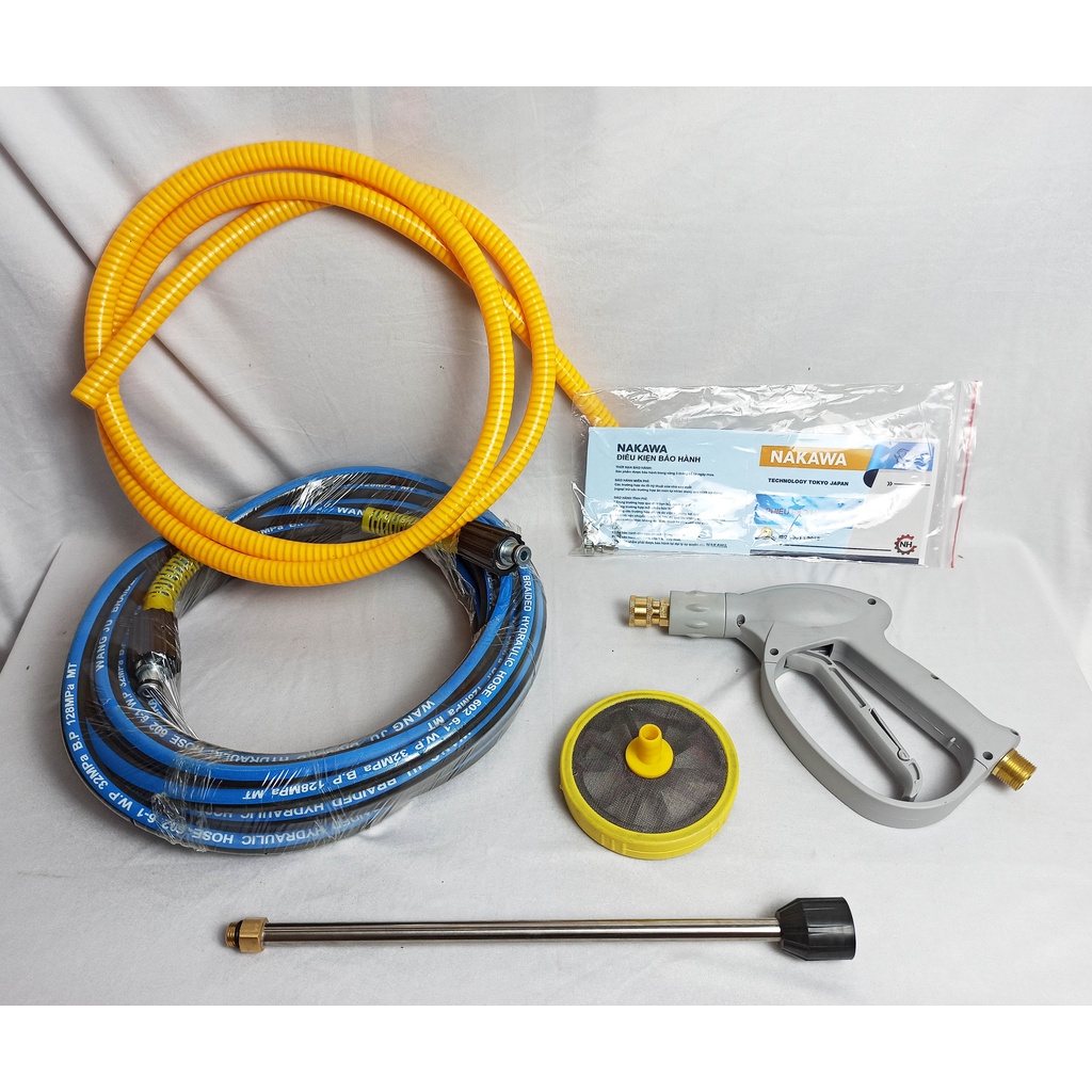 Máy rửa xe Nakawa NK2300, Công suất 2300W, motor dây Đồng, Tặng kèm 4 đầu phun, Áp lực cực mạnh đánh bay mọi vết bẩn
