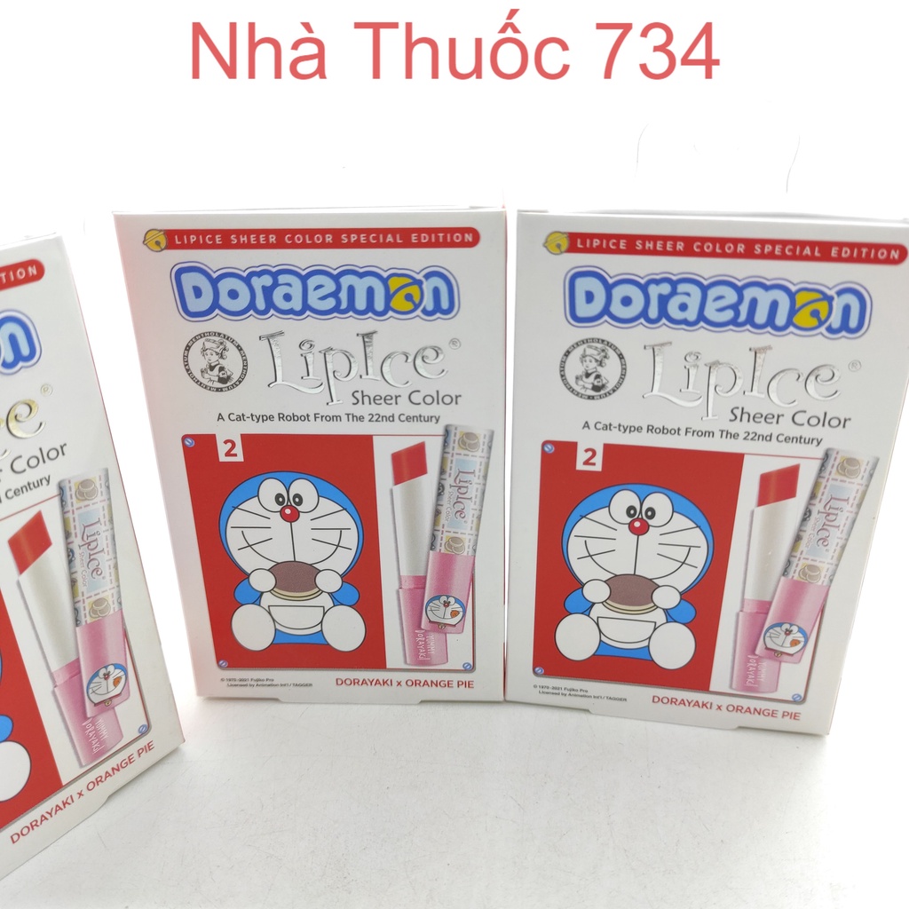 Son Dưỡng Có Màu LipIce Sheer Color Tự Nhiên  x Doraemon 2.4g Màu Hồng Đào