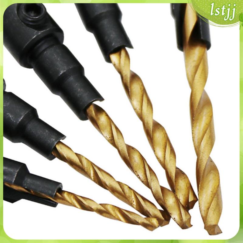 5Pcs Countersink Drill Bit Set with Hex Shank Sets Carpentry Tools