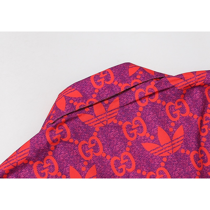 Áo Sơ Mi Ngắn Tay In Họa Tiết Cỏ Bốn Lá Phong Cách retro Đường Phố Thời Trang