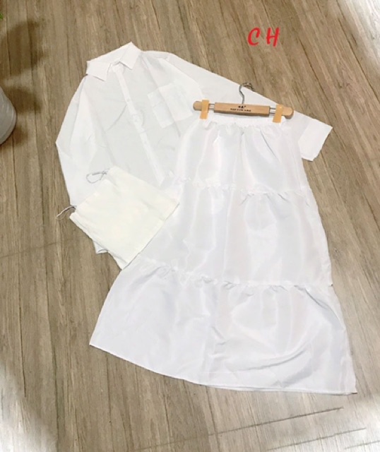 Sét 3 món sơ mi+ 2 dây+ cv 3 tầng CON765