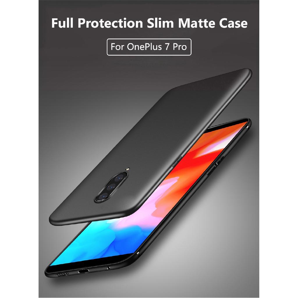 Ốp điện thoại silicon màu đen nhám thiết kế mỏng dành cho OnePlus 7/ 7Pro