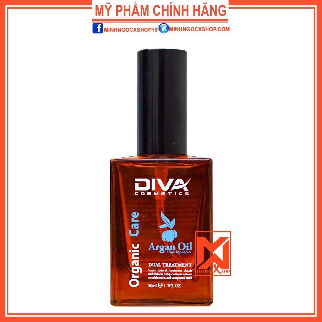 DIVA DẦU DƯỠNG TÓC - TINH DẦU DƯỠNG TÓC PHỤC HỒI DIVA ARGAN OIL 50ML CHÍNH HÃNG