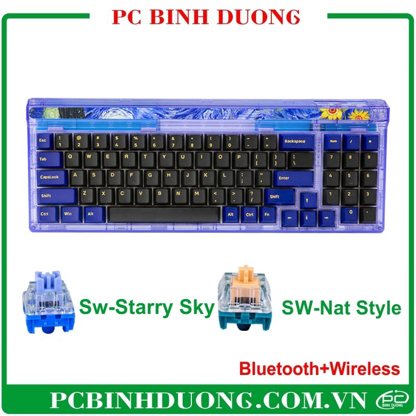 Bàn phím cơ không dây Newmen GM780 Gasket Starry (Bluetooth 5.0 / Wireless 2.4Ghz /Led RGB) TKL 78 Key