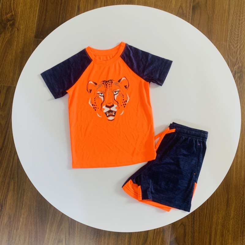 Bộ quần áo cộc tay bé trai mùa hè Jumbingbean chất liệu thun thể thao thông hơi thoáng khí