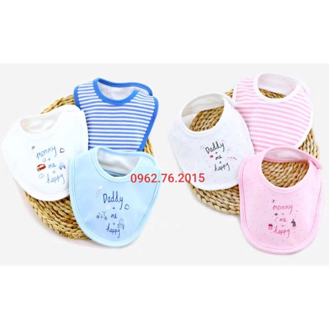 Set 3 yếm tròn Momcare cho bé