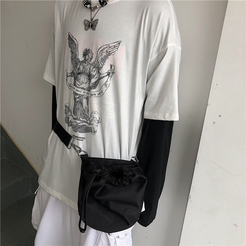 Túi Đeo Chéo Màu Trơn Phong Cách Retro Thời Trang