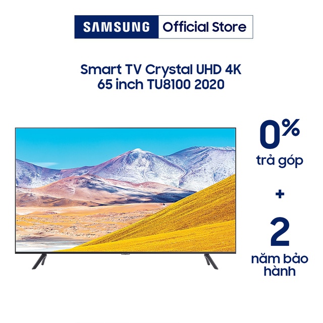 [Mã ELREHOT giảm 10% đơn 100K] Smart Tivi 4K UHD Samsung 65 inch UA65TU8100KXXV - Miễn phí lắp đặt