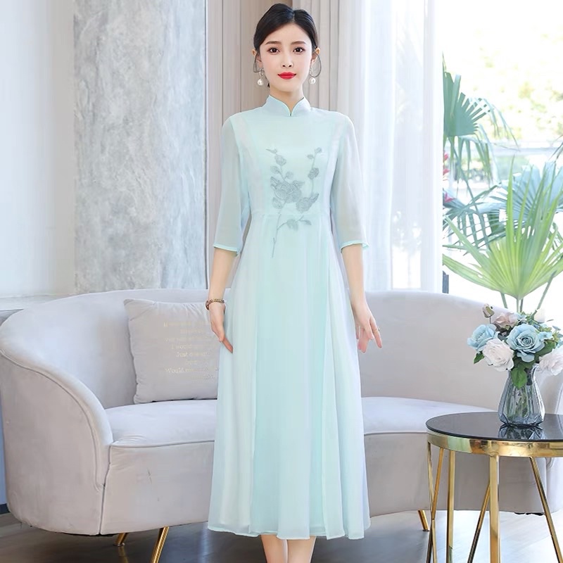 Áo dài kiểu dáng trung hoa trung quốc