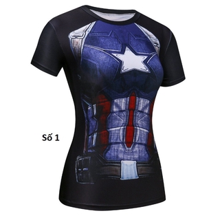 Áo phông Siêu anh hùng 3D nữ ( áo thể thao nữ , áo tập gym nữ)