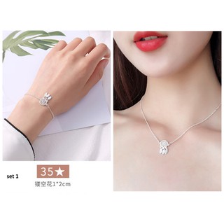 Bộ vòng cổ kết hợp vòng tay nữ sang chảnh