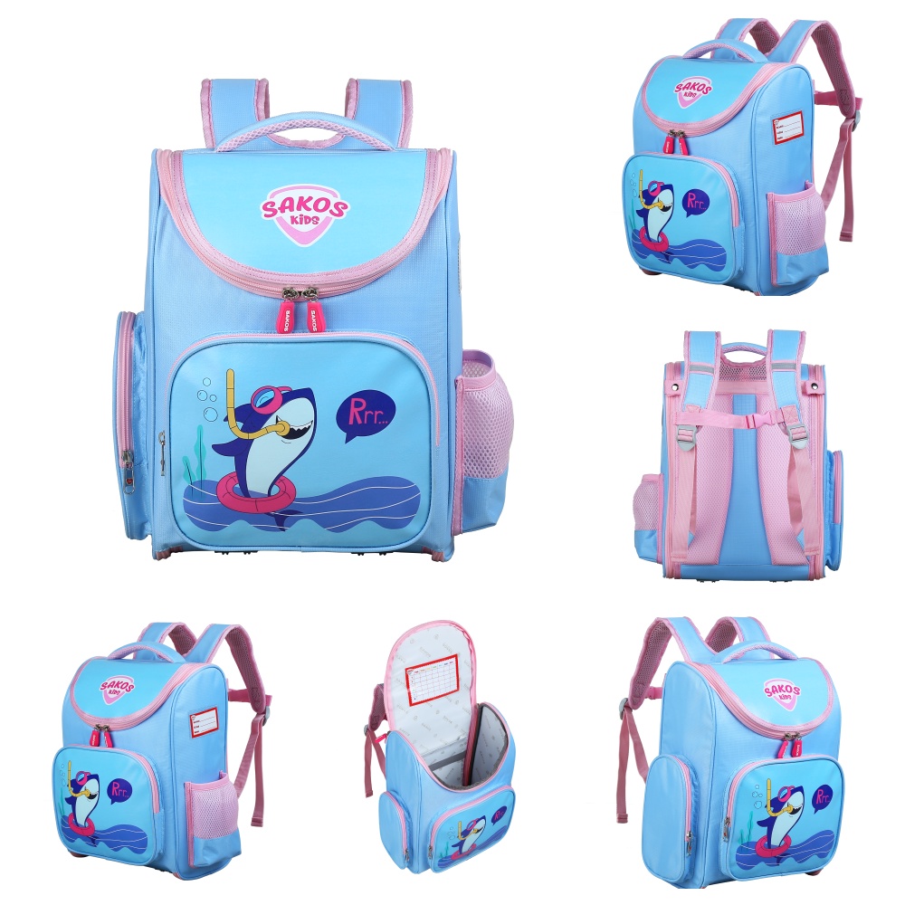 Balo Học Sinh Thời Trang SAKOS KID FELIX - Họa Tiết Dễ Thương, Siêu Nhẹ, Chống Gù, Bảo Vệ Đôi Vai Và Cột Sống Của Trẻ