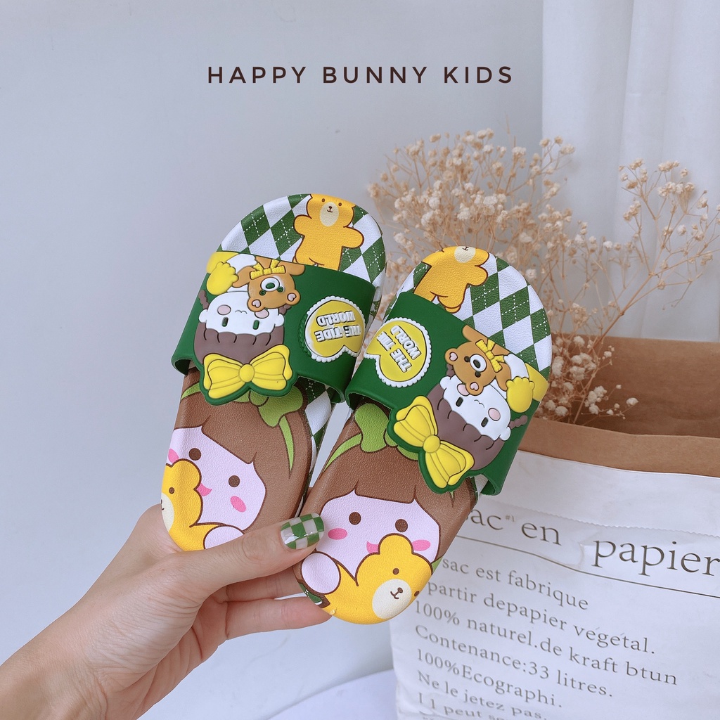 FORM NHỎ Dép Lê Bánh Mì Bản VIP Sành Điệu Cho Bé Trai 2-6 Tuổi KB072