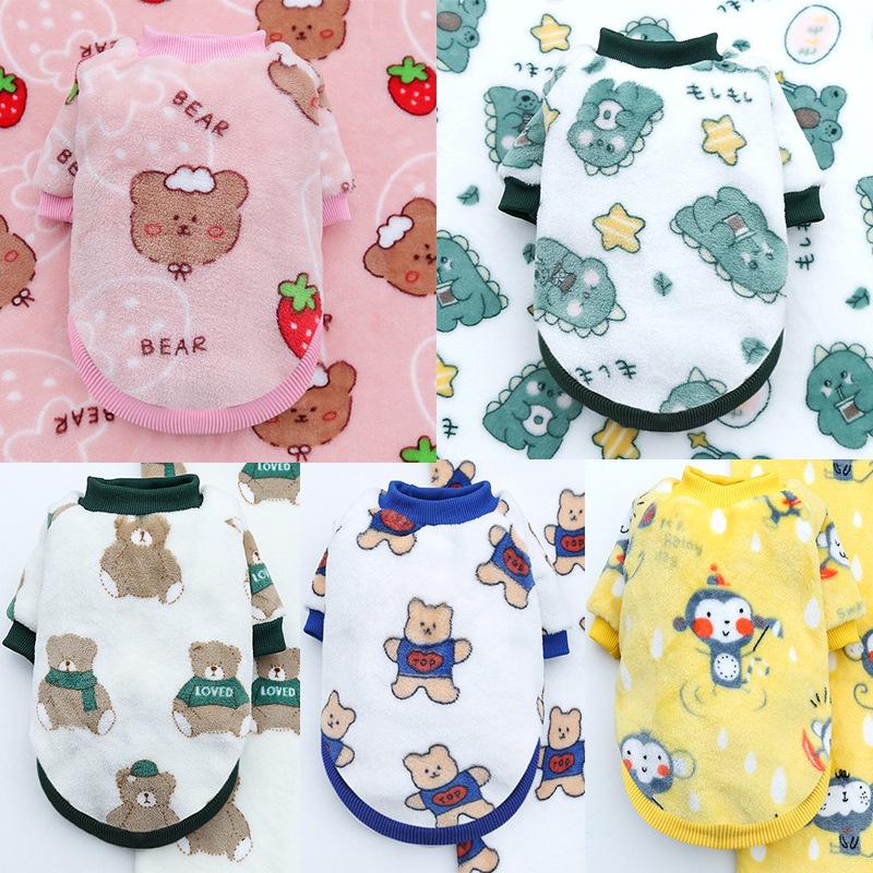 Áo vải nhung giữ ấm in nhiều họa tiết tùy chọn dành cho cún cưng cỡ trung bình và nhỏ
