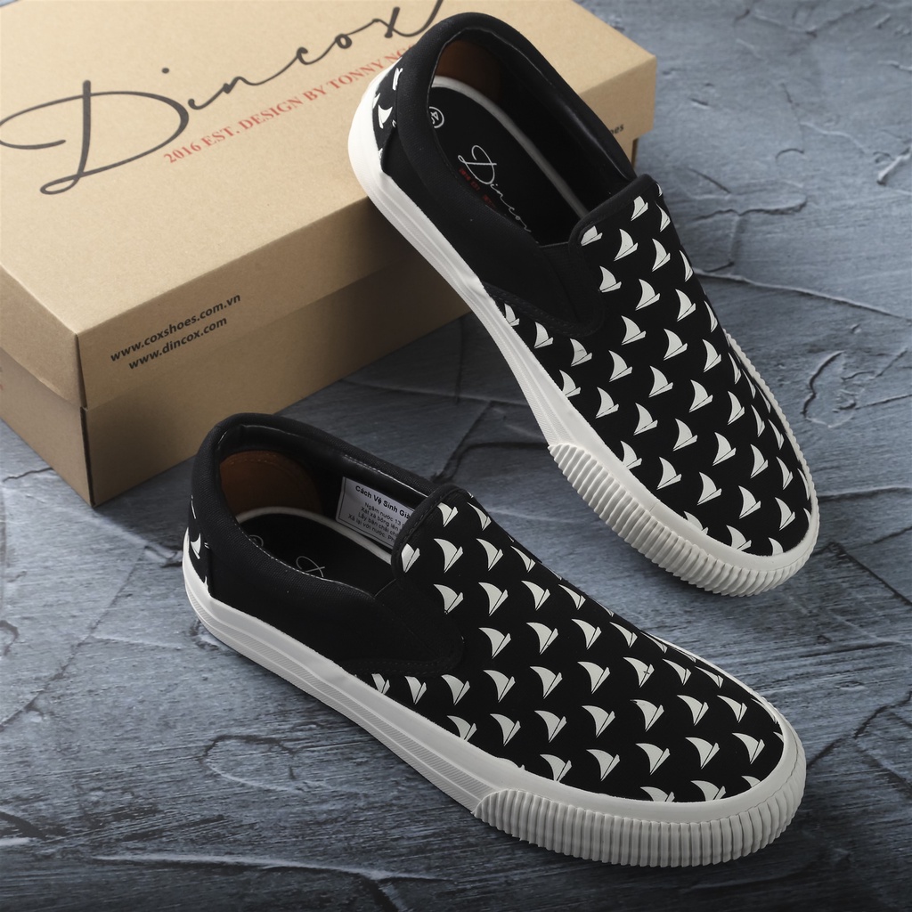 Giày Sneaker Vải Nam DINCOX GD19 Black Sành Điệu