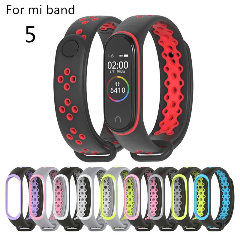 Dây Đeo Thay Thế Chất Liệu Silicon Thiết Kế Dạng Lưới Cho Mi Band 5 Xiaomi Mi Band 5